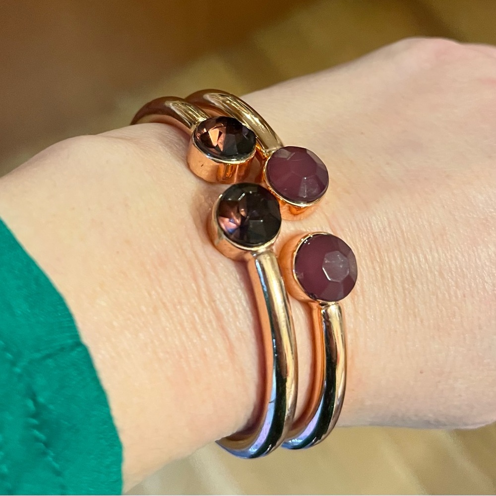 Two rose gold bracelets